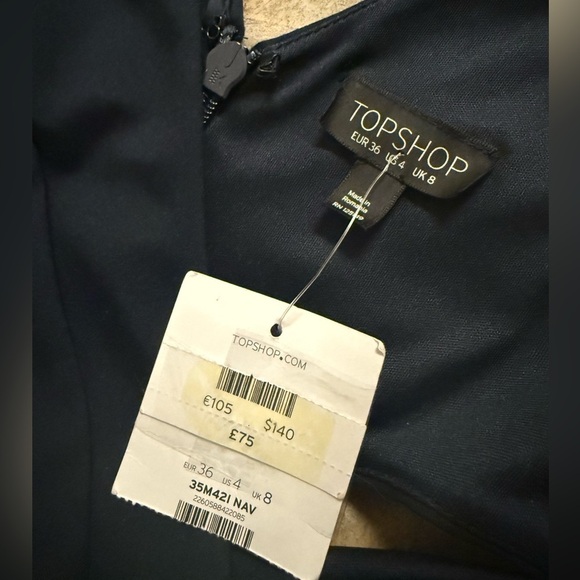 NEW Topshop Blue Evening Gown Event Dress with Cutouts -Sz 4- - Picture 5 of 5